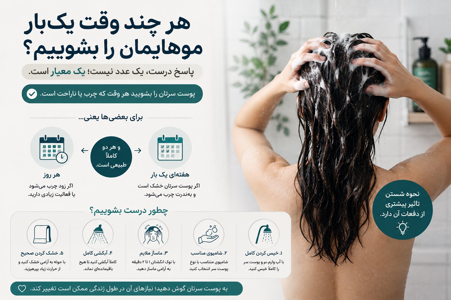 چند وقت یک‌بار باید موهایمان را بشوییم؟