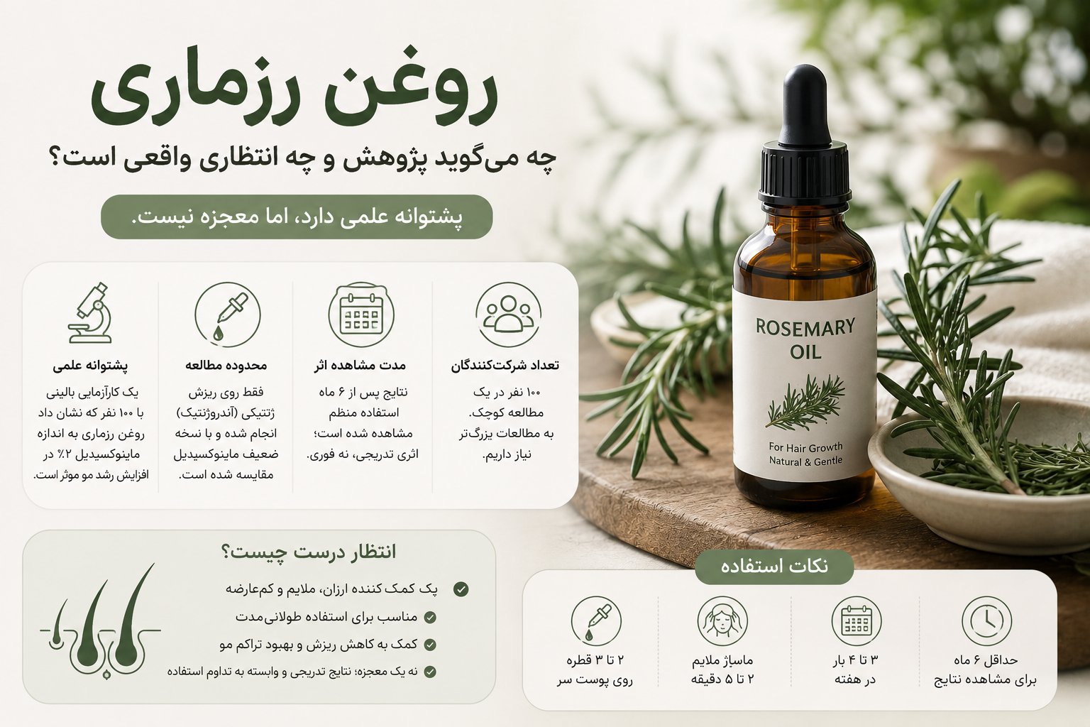 روغن رزماری برای مو: واقعیت یا تبلیغات